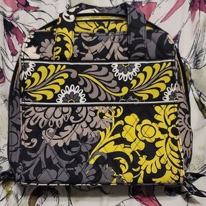 Vera Bradley Black and Yellow Floral Tech Bag